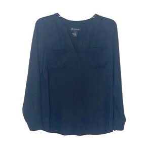 ❤️ INC v neck black work Blouse Size 8